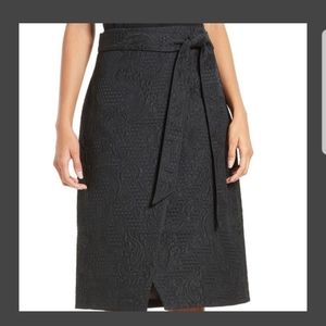 Ted Baker Soloaa Jacquard Wrap Skirt Black